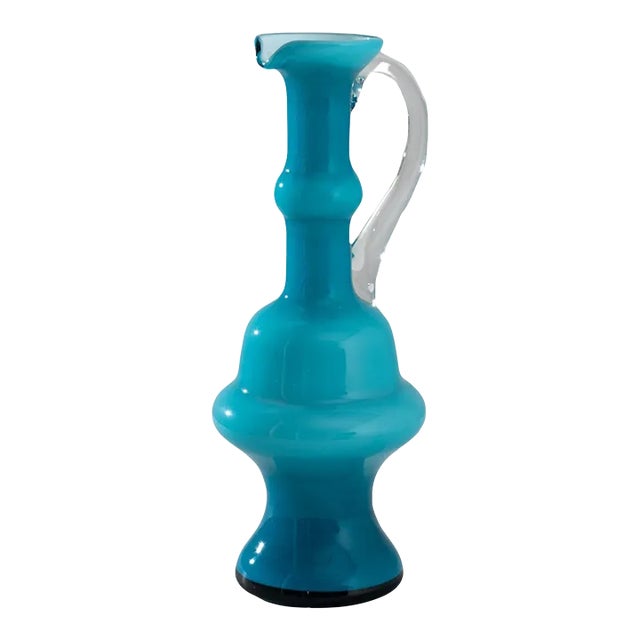 1960s Italian Blue Glass Jug For Sale