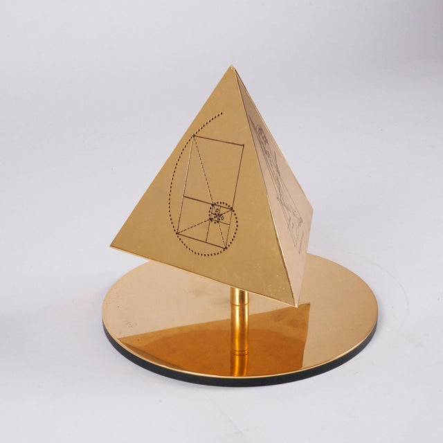 Metal Table Lamp Sculpture Model the Tetrahedron the Fire by Salvator Dali, Milan, 1980s For Sale - Image 7 of 18