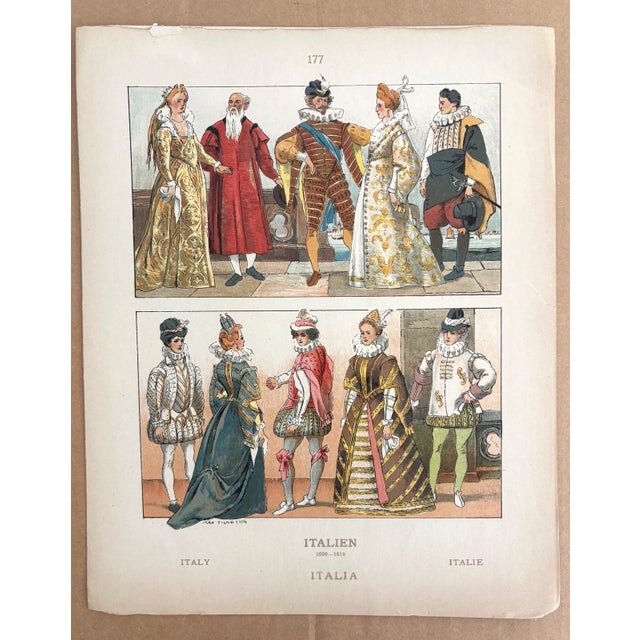 Up for sale is this gorgeous costume print from a 1925 book on costume by Adolf Rosenberg. It is matted in a pH neutral...