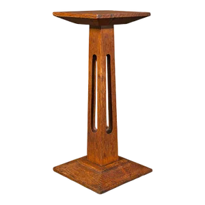 1900s Victorian Small Antique Display Pedestal, English, Oak, Jardiniere, Bust Stand