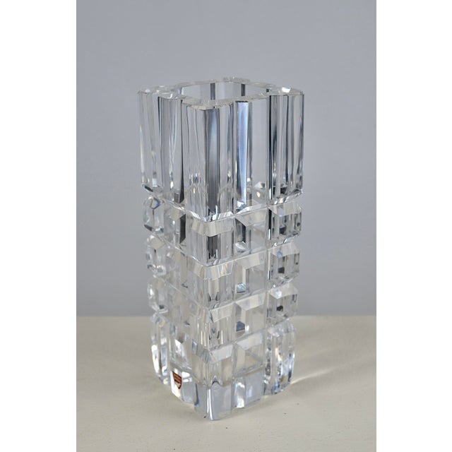 Mid-Century Modern Mid-Century Modern Crystal Faceted Vase by Sven Palmqvist for Orrefors, Sweden, 1950s For Sale - Image 3 of 11