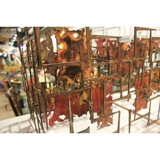 Mid-Century Modern Silas Seandel Brutalist Copper Nailhead Coffee Table For Sale - Image 3 of 7