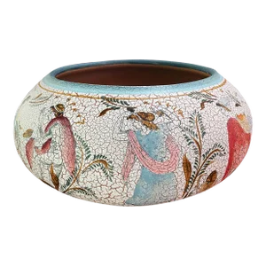 Late 20th Century Hand-Made Greek Museum Vase Reproduction With Two Three-Dimensional Verdigris Dolphins
