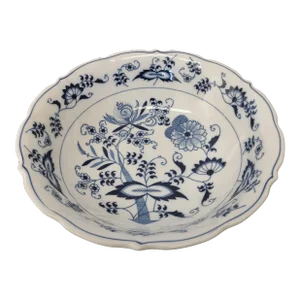 1960s Blue Onion Blue Danube Porcelain Serving Bowl