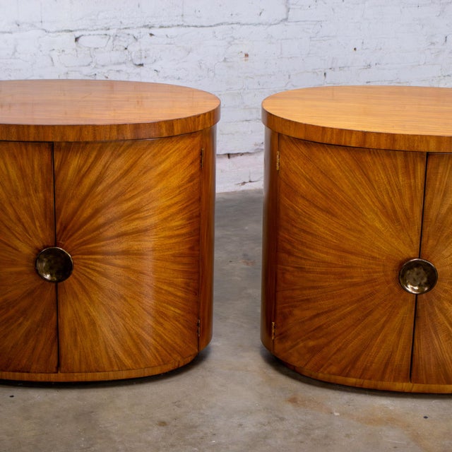 Late 20th Century Modern to Art Deco Revival Pair Arbus Oval Nightstands or End Tables 6000 Series by Henredon For Sale - Image 17 of 18
