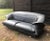 Saporiti Italia Blue-Grey Leather Sofa from Saporiti Italia, 1980s For Sale - Image 4 of 12