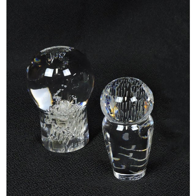 Mid-Century Modern Set of Two 1970s Kosta Boda Crystal Paperweights Mushroom & Owl by Lindstrand, Warff For Sale - Image 3 of 9