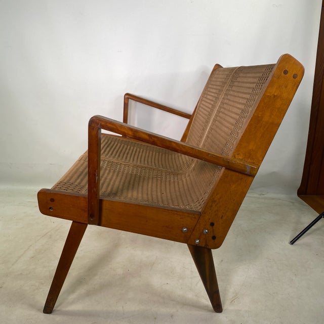 Mid Century Jen Risom Style Settee For Sale In New York - Image 6 of 11