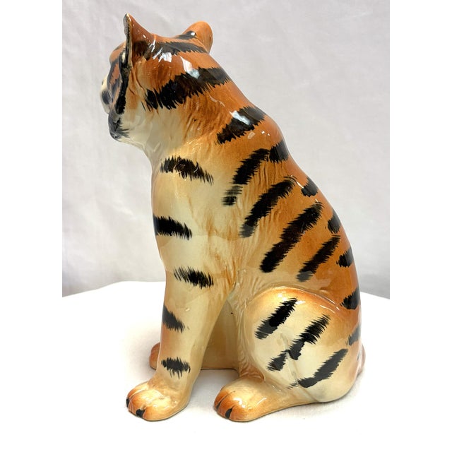 Vintage Ceramic Tiger Figure For Sale - Image 9 of 15