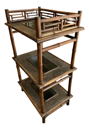 19th Century Bamboo Etagere
