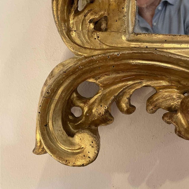 Antique Gilded Framed Mirror, 1700s For Sale - Image 9 of 10
