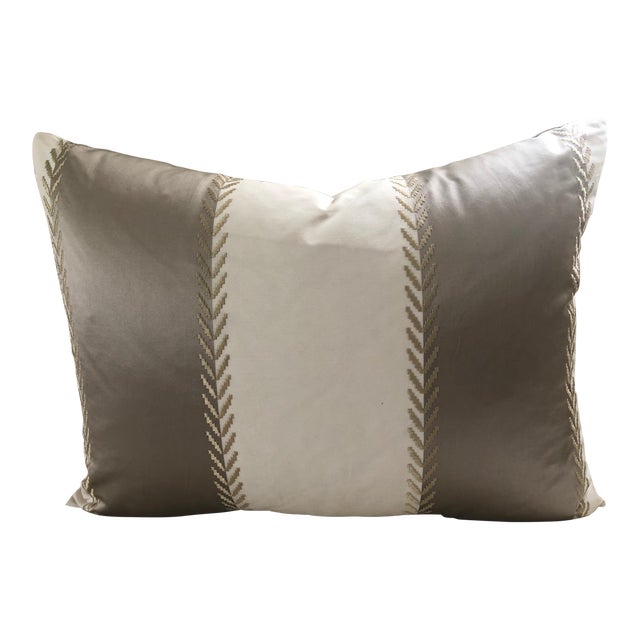 Manuel Canovas Deep Taupe Cream Stripe Goose Down Insert Pillow