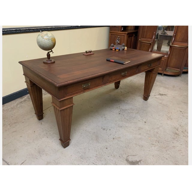 Antique Art Nouveau Desk in Oak, 1915 For Sale - Image 6 of 9