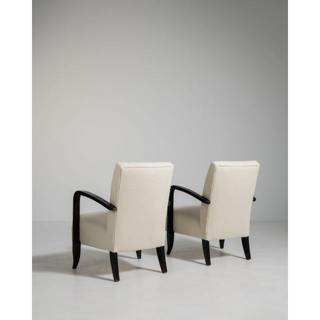 Pair of Art Deco Upholstered Armchairs, Antique, France, Circa 1940 For Sale - Image 9 of 12