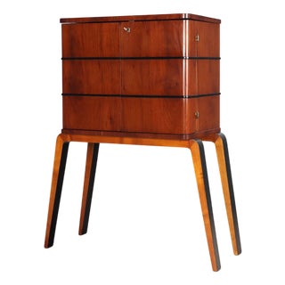 Vintage Bar Cabinet in Beech and Walnut, Italy, 1950s For Sale