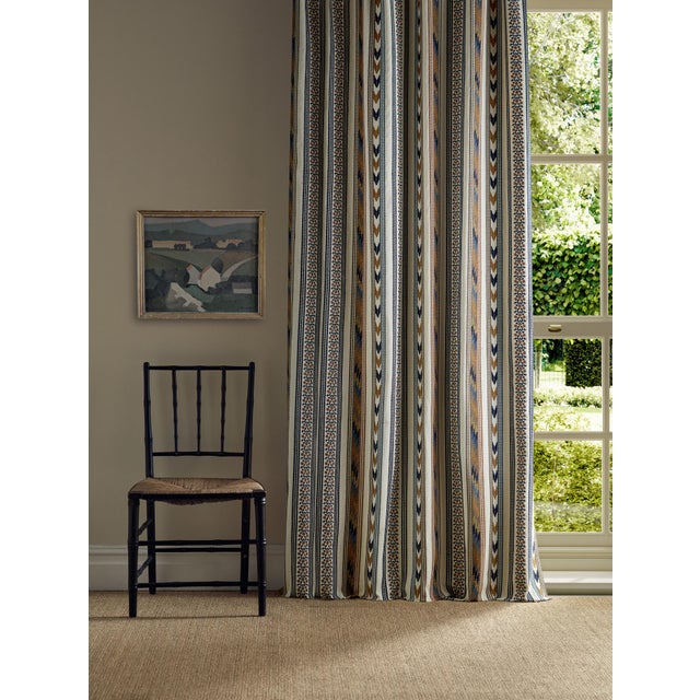 Named after Morris & Co. historic premises at 26 Queen Square Bloomsbury Stripe features an embroidered floral stripe...