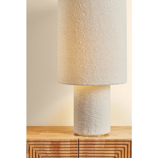 Contemporary Mitzi Sam 15 in. 1 Light Table Lamp in Aged Brass Finish For Sale - Image 3 of 9