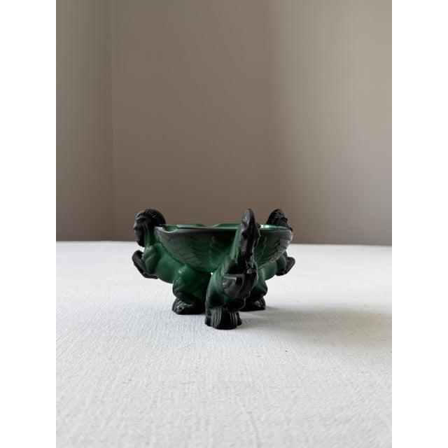 Art Deco Ingrid Ashtray in Malachite Glass by Arthur Pleva for Curt Schlevogt, 1930s For Sale - Image 9 of 9
