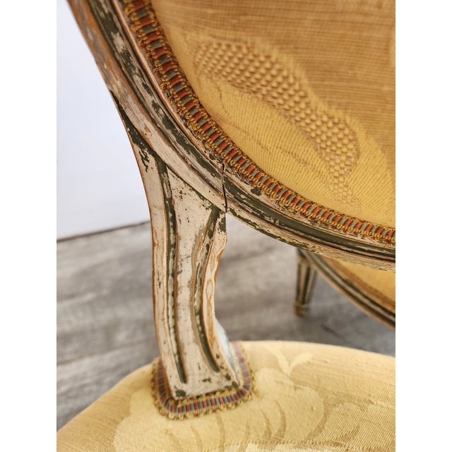 Petit Louis XVI- Antique Style Slipper Chairs - A Pair For Sale - Image 13 of 14