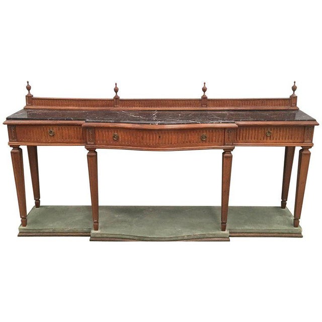20th Century Louis XVI Style Neoclassical Console Table With Three Drawers For Sale - Image 13 of 13