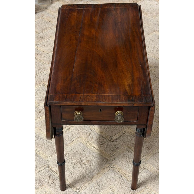 English Regency Mahogany Diminutive Drop-Leaf Side Table with Drawer, Circa 1830 For Sale - Image 14 of 14