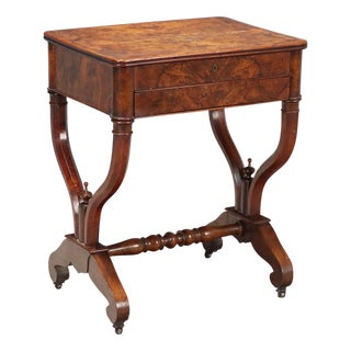 Work Table in Walnut and Walnut Burl For Sale