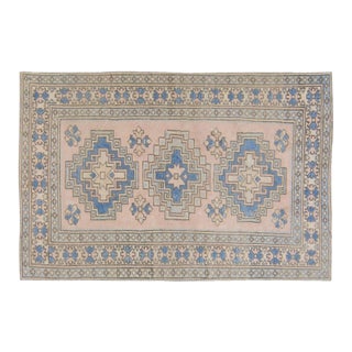 Vintage Turkish Anatolian Hand Knotted Wool Rug, 4'x6'1'' For Sale