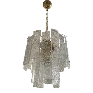 Italian Sputnik Murano Glass "Listelli" Chandelier