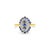 Vintage Style Diamond Sapphire or Ruby Ring 10k Yellow Gold, Size 9 For Sale - Image 4 of 6