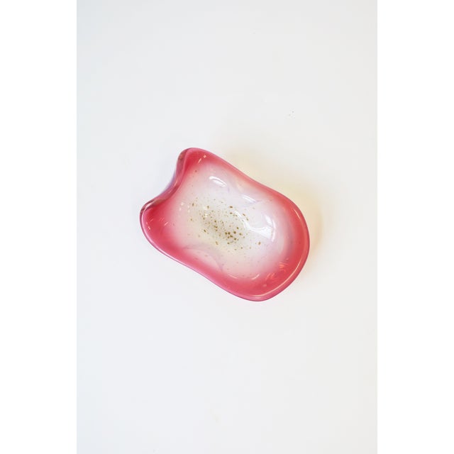 A very beautiful Italian Murano white opaline, pink and gold art glass bowl attributed to Fratelli Toso company, circa...