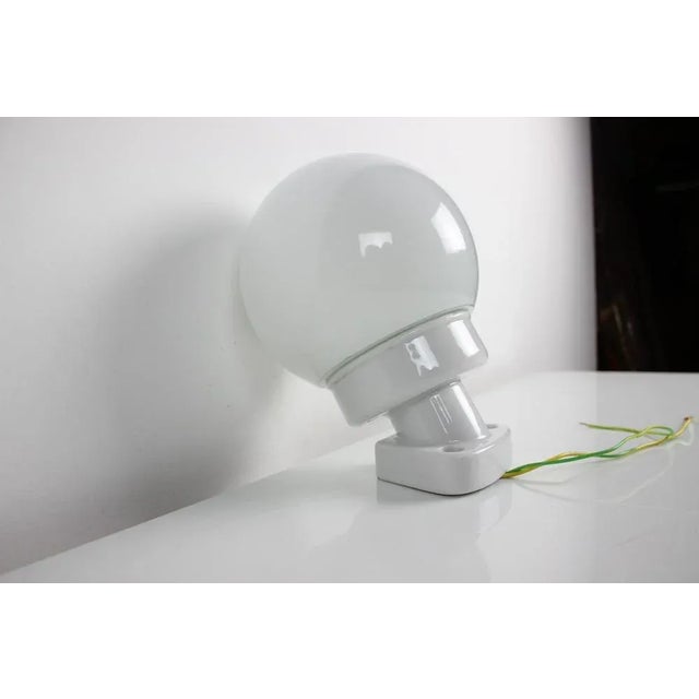 Porcelain and Glass Wall Lamp, Czechoslovakia, 1960s For Sale - Image 3 of 12