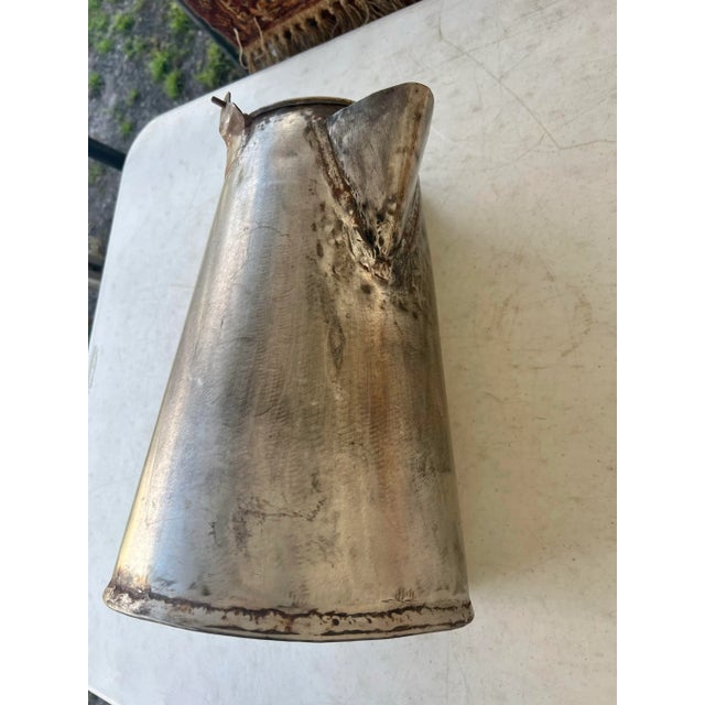 Antique Hand Made Large Metal Coffee Pot/ Pitcher For Sale - Image 9 of 11