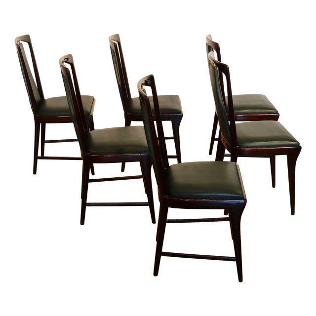 Mid-Century Modern Chairs by Osvaldo Borsani, Italy, 1950s, Set of 6 For Sale