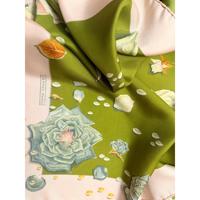 HERMÈS la ROSÉE Silk Scarf designed by Anne Gavarni 1960 For Sale - Image 9 of 13