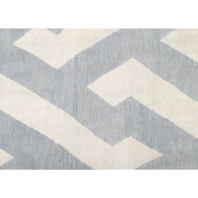 Contemporary Egyptian Kilim. Hand woven in modern designs with wool on cotton foundation in the Fustat region of the Nile...
