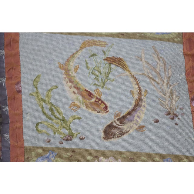 Needlepoint Coy Pillows/Pair *velvet backing