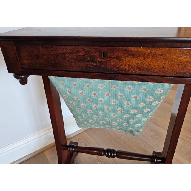 Antique English William IV Period Rosewood Mahogany Sewing Stand For Sale - Image 11 of 13