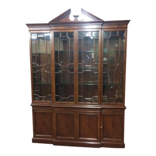 Henkel Harris Breakfront, Vintage China Cabinet, Georgian Style China Cabinet For Sale