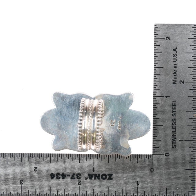 sz9 Large Chris Etsitty Navajo sterling high grade turquoise ring For Sale In Austin - Image 6 of 8
