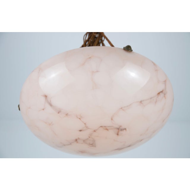 Round Art Deco Glass Pedant Lamp, 1930s, Germany For Sale - Image 9 of 11
