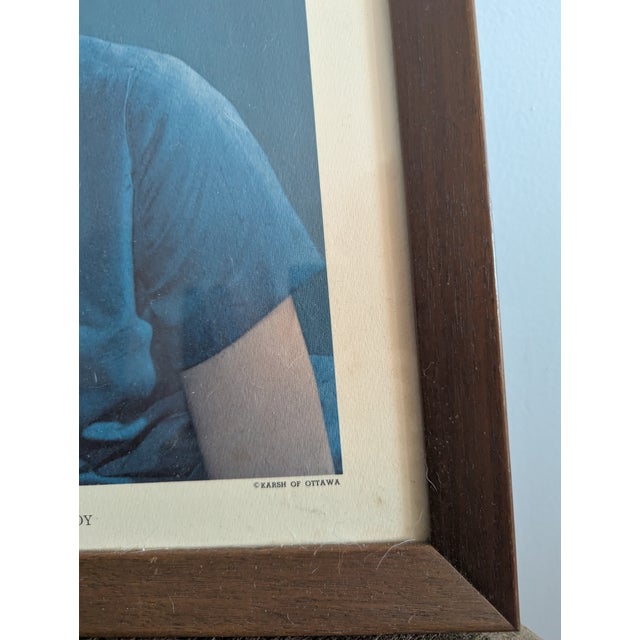 Mid-Century Modern 60's Framed Iconic Print on Parchment of John and Jackie Kennedy For Sale - Image 3 of 4