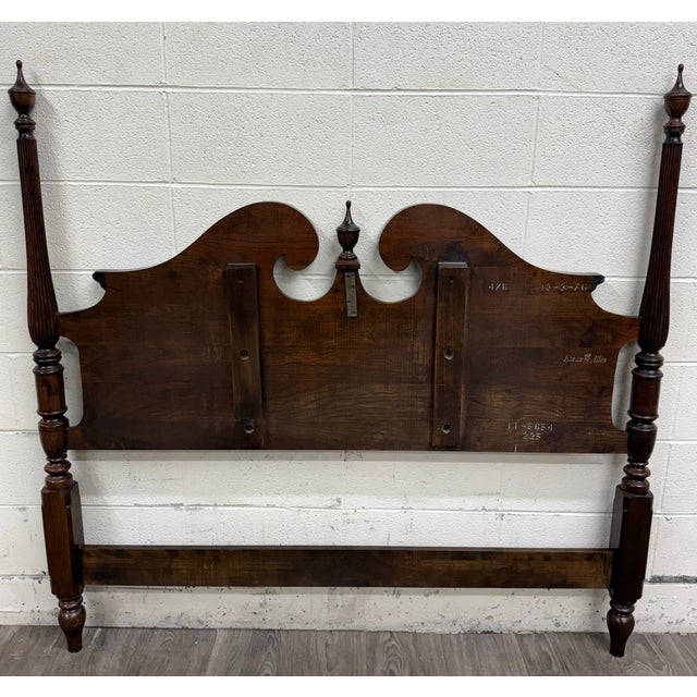 Vintage Full Size Ethan Allen Georgian Court Solid Cherry Four Poster Bed For Sale - Image 18 of 18