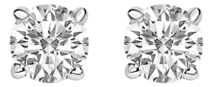 14K White Gold 1/2 Cttw Lab Grown Diamond Solitaire Stud Earrings