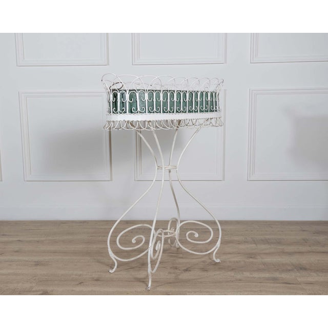 Wrought Iron Planter with Scrollwork Stand, 20th Century For Sale - Image 4 of 10
