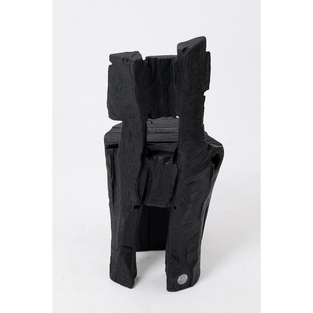 Brutalist Sculptural Stool in Oak by Logniture For Sale - Image 6 of 15