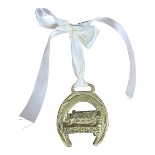 Vintage English Horse Brass Ornament For Sale