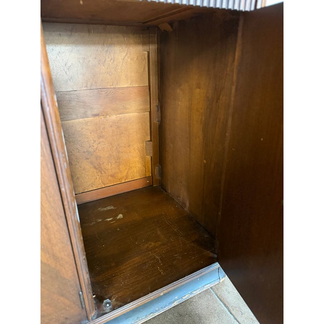 Vintage 1940's Art Deco Walnut and Brass Credenza For Sale - Image 15 of 18