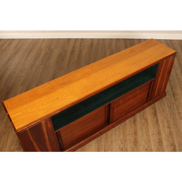 1960s Robert Whitley Custom Studio Walnut Double-Side Bookcase Cabinet For Sale In Philadelphia - Image 6 of 13