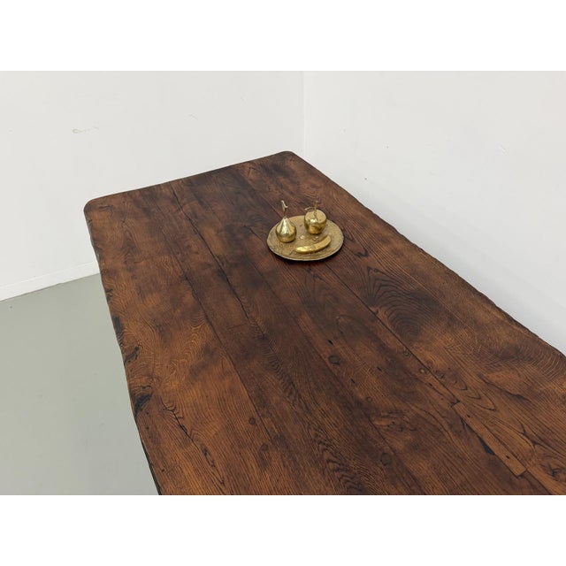 1920s Brutalist Farmhouse Table in Oak, 1920s For Sale - Image 5 of 18