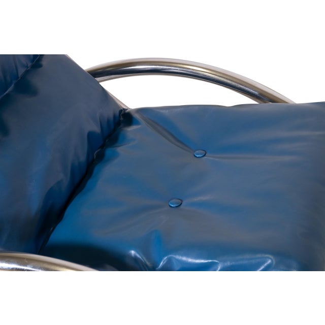 Folding Tubular Chromed Steel Deckchair, Italy, 1970s For Sale - Image 6 of 7